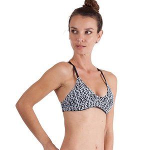 Capitola Bikini Top in Black Porto REVERSIBLE